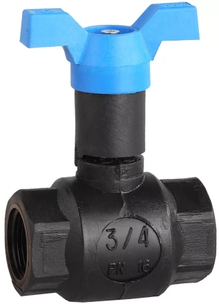 Кран шаровой ЗУБР полнопроходной &quot;мама-мама&quot;, бабочка, морозоуст корпус, 3/4&quot; 4-51530-PA-3/4 купить в Тюмени