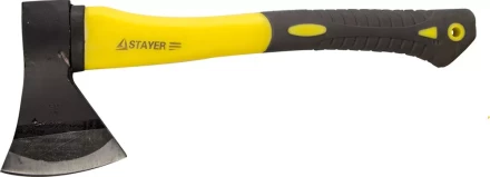 Топор STAYER кованый с двухкомпонентной стеклопластиковой рукояткой, 0,6кг 2062-06 купить в Тюмени