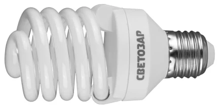 Энергосберегающая лампа СВЕТОЗАР &quot;КОМПАКТ&quot;спираль,цоколь E27(стандарт),Т2,теплый белый свет(2700 К),10000час,25Вт(125) 44452-25_z01 купить в Тюмени