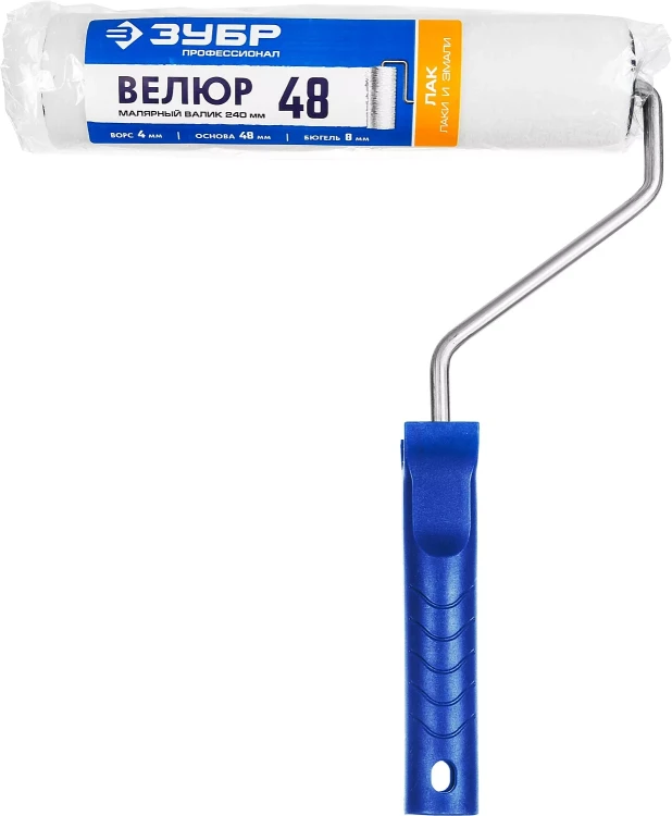 ЗУБР ВЕЛЮР, 8 х 240 мм, бюгель 8 мм, ворс 4 мм, 50% акрил, 50% шерсть, для лаков и эмалей, малярный валик, Профессионал (03514-18) купить в Тюмени