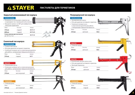 Пистолет для герметика STAYER &quot;PROFESSIONAL&quot; 0673-31, закрытый, алюминиевый корпус, 310мл 0673-31 купить в Тюмени