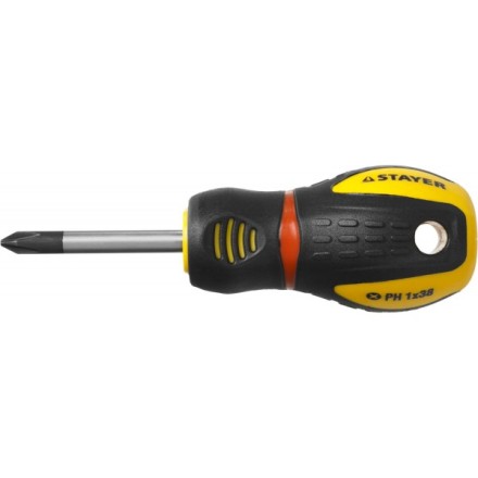 Отвертка STAYER &quot;PROFESSIONAL&quot; &quot;PROTech&quot;, двухкомп рукоятка, намагниченная, Cr-Mo, PH1x38мм 25132-1-38_z02 купить в Тюмени