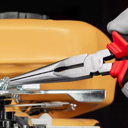 Длинногубцы прямые Matrix, 200 мм, хром-ванадий, двухкомпонентные рукоятки, 17311 купить в Тюмени