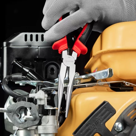 Длинногубцы прямые Matrix, 200 мм, хром-ванадий, двухкомпонентные рукоятки, 17311 купить в Тюмени