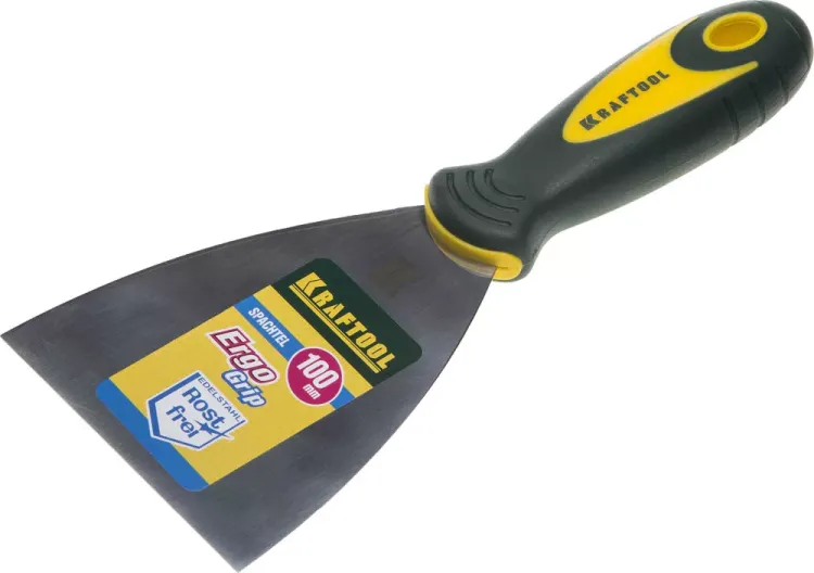 Шпательная лопатка KRAFTOOL с 2-компонент ручк, профилиров нержав полотно, 100мм 10035-100 купить в Тюмени