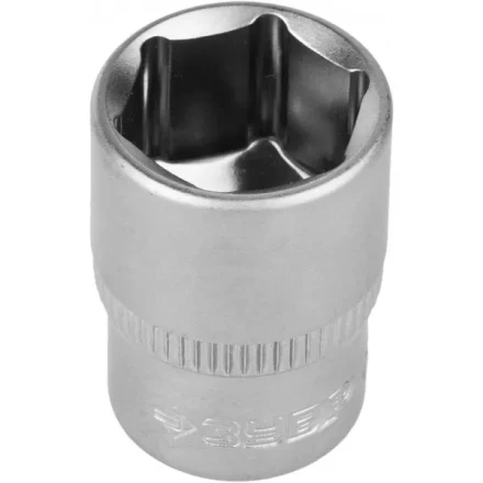 Головка торцовая ЗУБР &quot;МАСТЕР&quot; (1/4&quot;), Cr-V, FLANK, хроматированное покрытие, 12мм 27715-12 купить в Тюмени