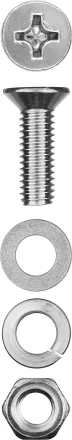 Винт (DIN965) в комплекте с гайкой (DIN934), шайбой (DIN125), шайбой пруж. (DIN127), M5 x 20 мм, 16 шт, ЗУБР 303456-05-020 купить в Тюмени