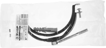 ЗУБР &quot;МАСТЕР&quot;. Хомут трубный с гайкой, оцинкованный, в комплекте с сантехнической шпилькой и дюбелем, 5&quot;, 1шт 37866-138-144 купить в Тюмени