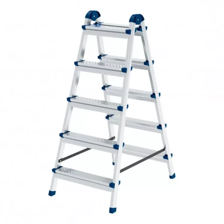 Стремянка двухсторонняя 5 ступеней сталь профиль стальные ступени Сибртех 97985 купить в Тюмени