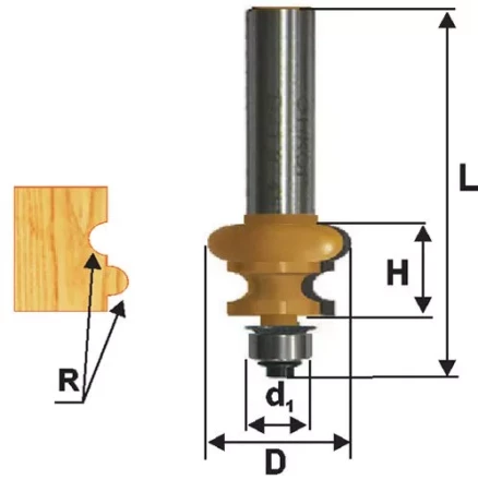 Фреза кромочная фигурная Ф255Х16 мм R32 мм хвостовик 12 мм 46429 купить в Тюмени
