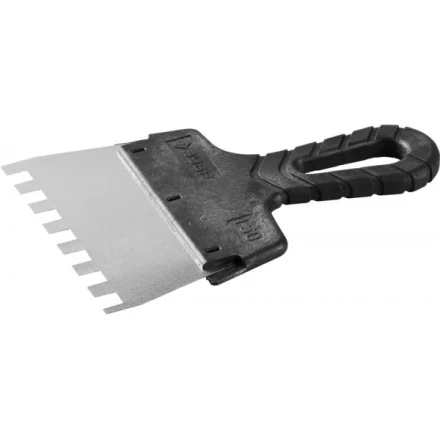 Шпатель ЗУБР &quot;МАСТЕР&quot; ФАСАДНЫЙ, нержавеющее полотно, 100мм, зуб 4х4мм 10078-10-04 купить в Тюмени