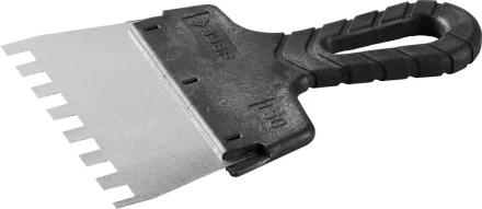 Шпатель ЗУБР &quot;МАСТЕР&quot; ФАСАДНЫЙ, нержавеющее полотно, 100мм, зуб 4х4мм 10078-10-04 купить в Тюмени