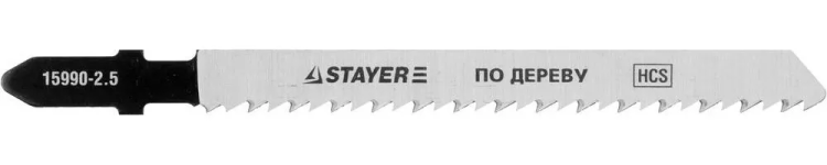 Полотна STAYER "PROFI", T101B, для эл/лобзика, HCS, по дереву, ДСП, ДВП, EU-хвост., шаг 2,5мм, 75мм, 2шт 15990-2.5_z01 купить в Тюмени