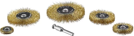 ЗУБР &quot;ПРОФЕССИОНАЛ&quot;. Набор щеток дисковых для дрели, витая стальная латунированная проволока 0,3мм, 5 шт 3521-H5_z02 купить в Тюмени