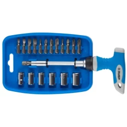 Отвертка ЗУБР "МАСТЕР" реверсивная, пистолетная двухкомпонентная рукоятка, 21 предмет 25411-H21