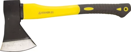 Топор STAYER кованый с двухкомпонентной стеклопластиковой рукояткой, 1,2кг 2062-12 купить в Тюмени