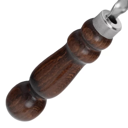 Шампур плоский Palisad, 600 х 10 х 2.5 мм, с деревянной лакированной рукояткой, нержавеющая сталь, Camping 69653 купить в Тюмени