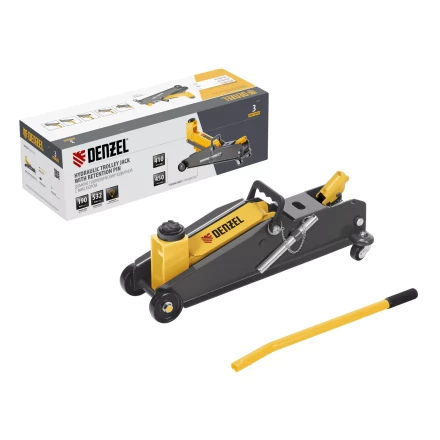 Домкрат гидравлический подкатной с фиксатором Denzel 51261, 3 т, 190-532 мм, SUV купить в Тюмени