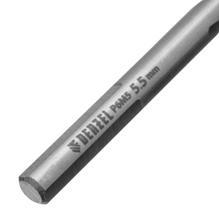 Сверло спиральное по металлу Denzel 5,5 x 93мм, Р6М5, Golden Tip, многогранная заточка, 718277 купить в Тюмени