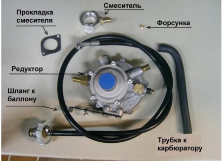 Комплект к бензогенератору HUTER DY5000L / LX DY6500L / LX для работы на газу купить в Тюмени
