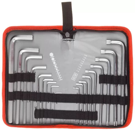 Набор ключей имбусовых ЗУБР &quot;МАСТЕР&quot;Cr-V,нейлон чехол,HEX 1,5-10 мм длинные 9 шт,TORX Т10-Т50  длинные 9 шт 27463-H18 купить в Тюмени