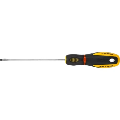 Отвертка STAYER "PROFI" "PROTech", двухкомп рукоятка, намагниченная, Cr-Mo, SL3,0x100мм 25131-03-10_z02