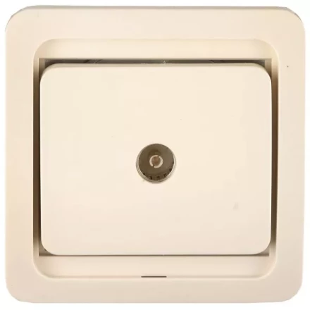 Розетка СВЕТОЗАР &quot;ГАММА&quot; телевизионная одинарная, цвет бежевый SV-54115-B купить в Тюмени