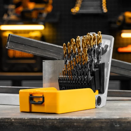 Набор сверл по металлу Denzel 723010, 1-13 мм, Р6М5К8-TiN, Golden Tip, 25 шт купить в Тюмени