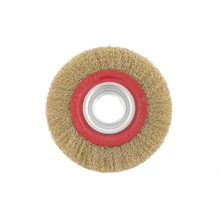 Щетка для точила 200 мм посадка 32 мм плоская латунированная витая проволока MTX 74662 купить в Тюмени