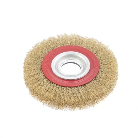 Щетка для точила 200 мм посадка 32 мм плоская латунированная витая проволока MTX 74662 купить в Тюмени