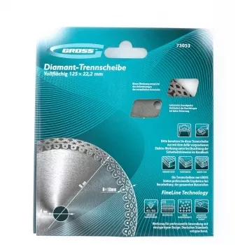 Диск алмазный ф125х22,2мм, тонкий, сплошной, мокрое резание GROSS 73053 купить в Тюмени