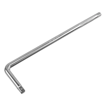 Вороток Г-образный, 375*100 мм, квадрат 1/2&quot;, CrV, матовый хром Denzel 14067 купить в Тюмени