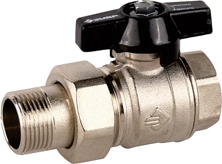 Кран шаровой ЗУБР полнопроходной с накидной гайкой &quot;мама-папа&quot;, бабочка, никелированная латунь, 3/4&quot; 4-51327-C-3/4 купить в Тюмени
