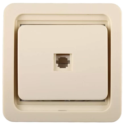 Розетка СВЕТОЗАР &quot;ГАММА&quot; телефонная одинарная, цвет бежевый SV-54117-B купить в Тюмени