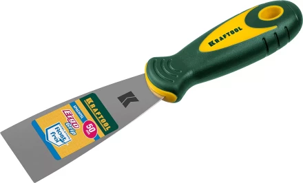 Шпательная лопатка KRAFTOOL с 2-компонент ручк, профилиров нержав полотно, 50мм 10035-050 купить в Тюмени