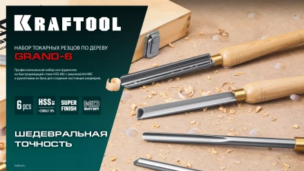 Набор профессиональных токарных резцов по дереву KRAFTOOL 18368 купить в Тюмени