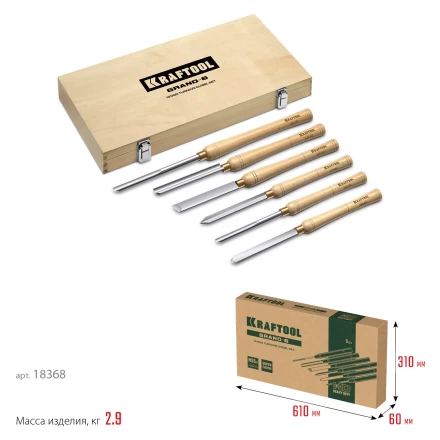 Набор профессиональных токарных резцов по дереву KRAFTOOL 18368 купить в Тюмени