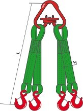 Строп текстильный четырехветвевой 4СТ 8 т  L=4 м  РА 150 мм Звено РТ-3 купить в Тюмени