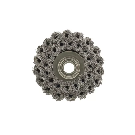 Щетка для УШМ 75 мм М14 &quot;чашка&quot; двухрядная крученая проволока 0,35 мм MTX 74676 купить в Тюмени