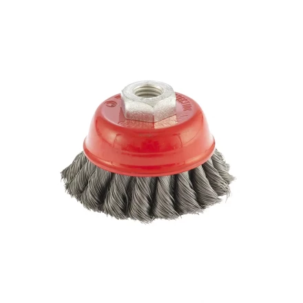 Щетка для УШМ 75 мм М14 &quot;чашка&quot; двухрядная крученая проволока 0,35 мм MTX 74676 купить в Тюмени