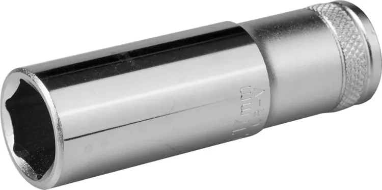 Торцовая головка KRAFTOOL "INDUSTRIE QUALITAT", удлиненная, Cr-V, FLANK, хромосатинированная, 1/2", 17 мм 27807-17_z01 купить в Тюмени