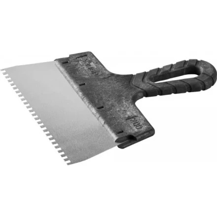 Шпатель ЗУБР &quot;МАСТЕР&quot; ФАСАДНЫЙ, нержавеющее полотно, 200мм, зуб 4х4мм 10078-20-04 купить в Тюмени