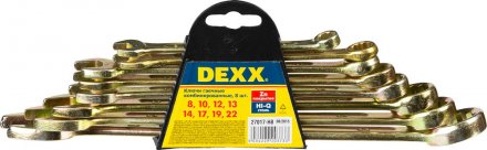 Набор DEXX: Ключи комбинированные гаечные, желтый цинк, 8-22мм, 8шт 27017-H8 купить в Тюмени