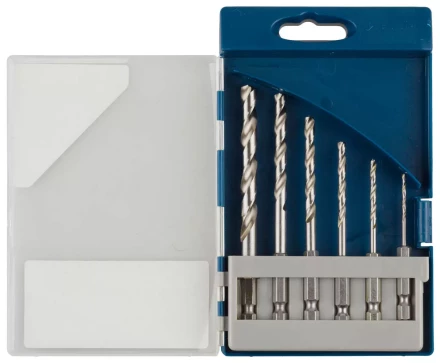 Набор ЗУБР &quot;ЭКСПЕРТ&quot;:  Сверла  по металлу, шестигранный хвостовик 1/4&quot;, быстрорежущая сталь Р6М5, 4,5,6,8,10мм, 5 пред 29623-H5 купить в Тюмени