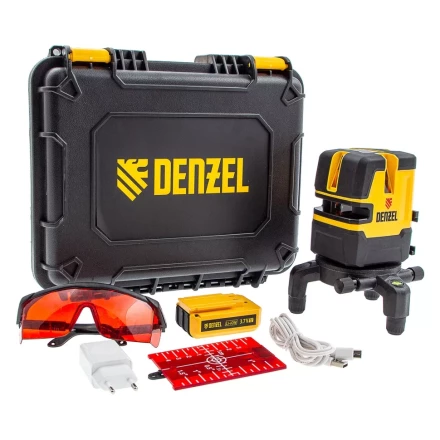 Лазерный уровень LX 05 Red, 20 м, 635 нм, аккумулятор Li 5200 mAh, резьба 5/8&quot; Denzel 35071 купить в Тюмени