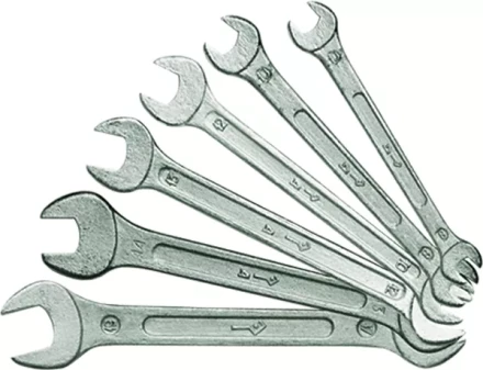 Набор ключей рожковых 8 х 22 мм 7 шт. оцинкованный (КЗСМИ) Россия 15240 купить в Тюмени