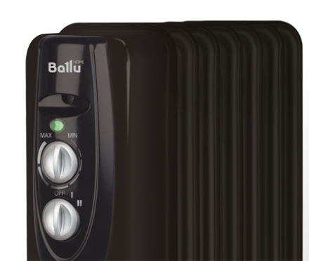 Маслянный радиатор обогреватель электрический BALLU Classic black BOH/CL-07BRN 1500 купить в Тюмени