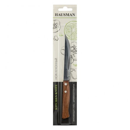 Нож универсальный малый 210 мм, лезвие 115 мм, деревянная рукоятка// Hausman 79156 купить в Тюмени