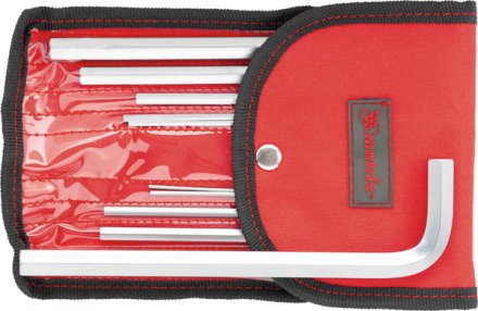 Набор ключей шестигранных имбусовых HEX, 1,5–12 мм, CrV, 10 шт., удлиненные, сатин.,  чехол  MATRIX 12310 купить в Тюмени