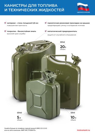 Канистра для топлива, металлическая, толщина стенок 0,8мм, 5 литров Россия 53140 купить в Тюмени